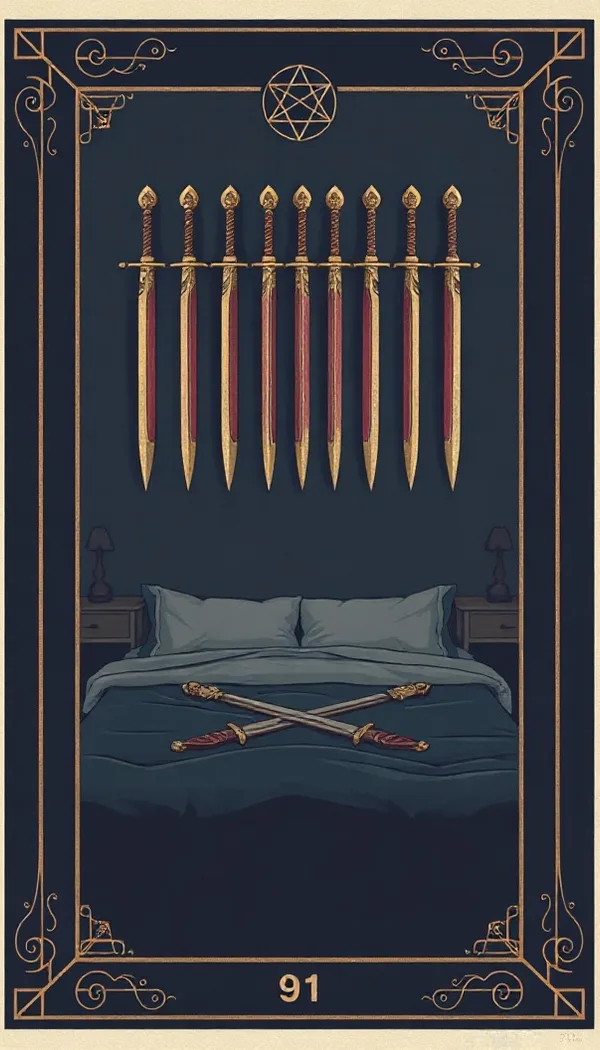 Nine of Swords tarot card
